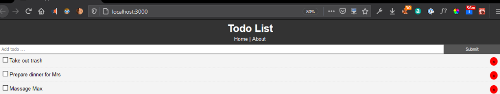screenshot of the todolist app